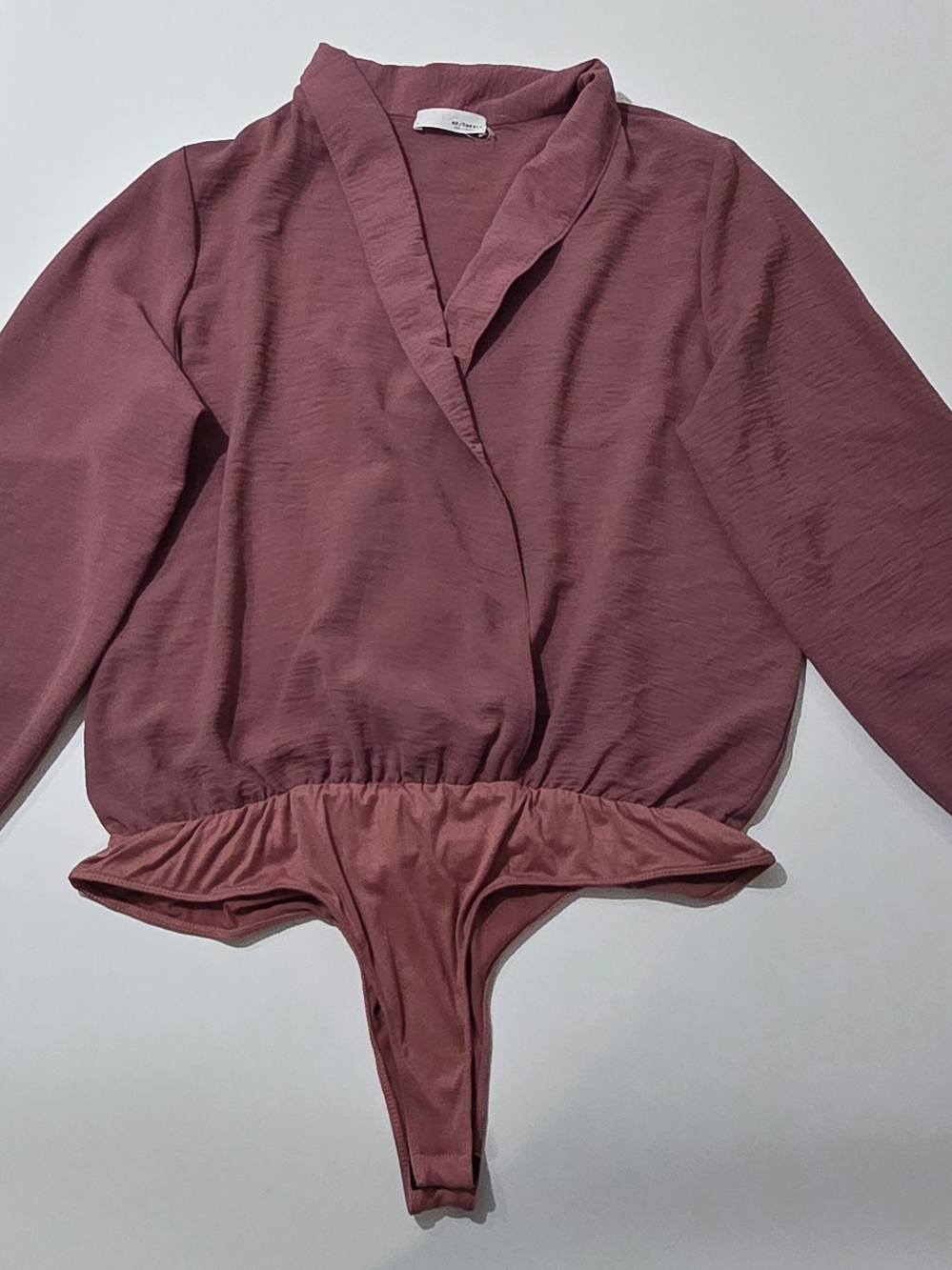 Mauve Wrap-Style Bodysuit